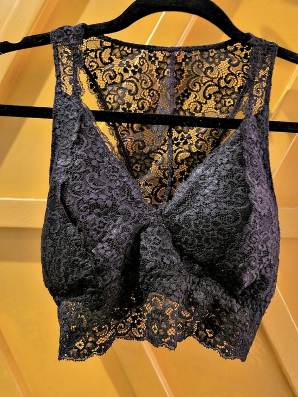 Soma Enbliss Racerback Bralette with Lace Back Black Medium